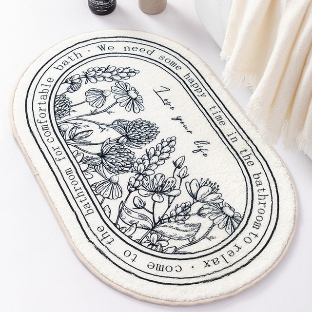Outline Bloemen Badmat