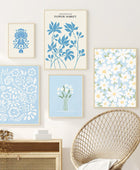 Pale Blue Flower Market Canvas Posters
