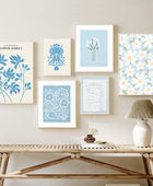 Pale Blue Flower Market Canvas Posters