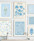 Pale Blue Flower Market Canvas Posters