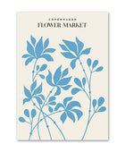 Pale Blue Flower Market Canvas Posters