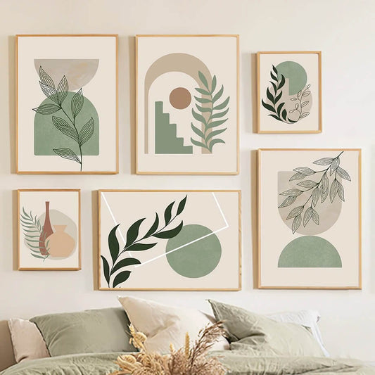 Groene Vormen Canvas Posters