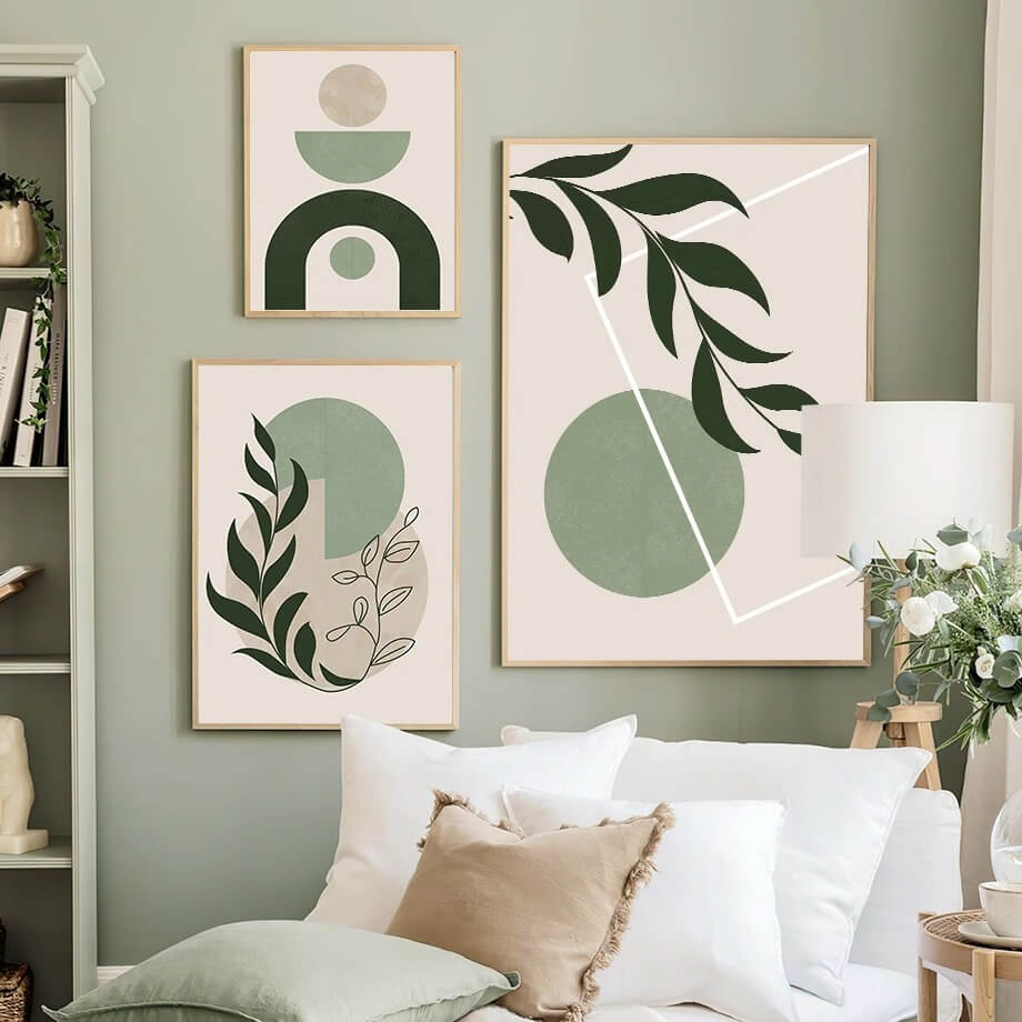 Groene Vormen Canvas Posters