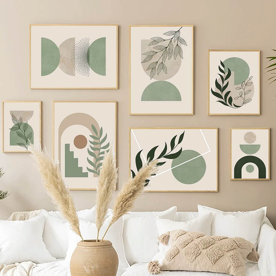 Groene Vormen Canvas Posters