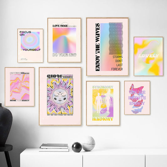 Gradient & Quotes Canvas Posters