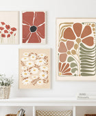 Pastel Bruinkleurige Bloemen Canvas Posters