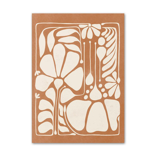 Pastel Bruinkleurige Bloemen Canvas Posters