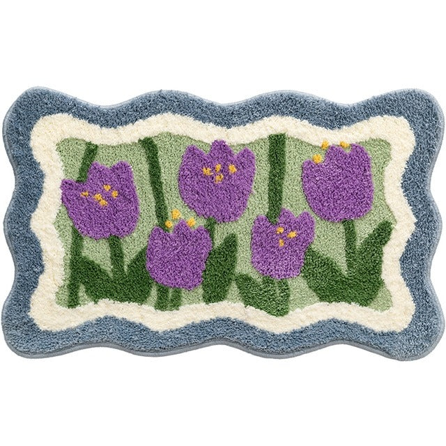 Fluffy Purple Tulips Accent Tapijt