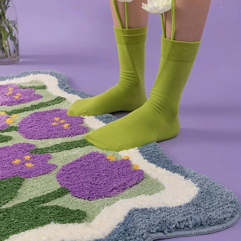 Fluffy Purple Tulips Accent Tapijt
