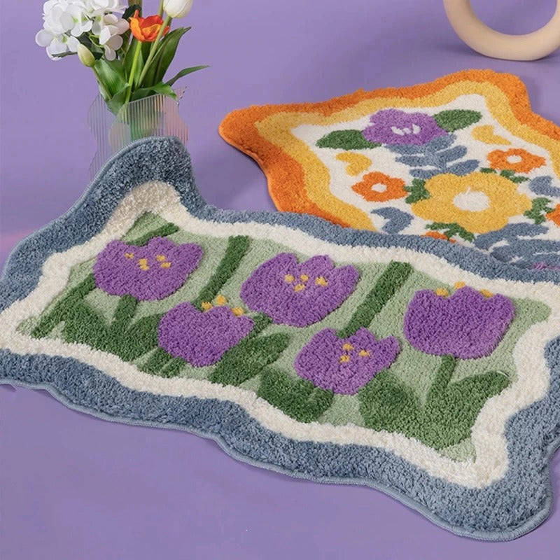 Fluffy Purple Tulips Accent Tapijt