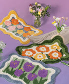Fluffy Irregular Floral Accent Tapijt