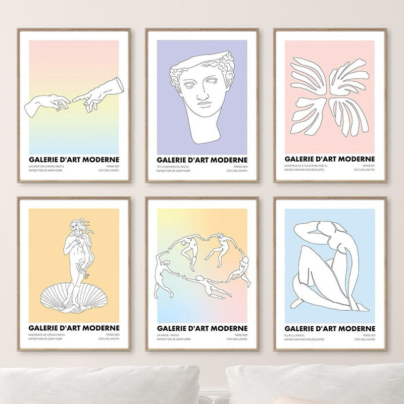 Pastel Minimalistische Kunst Canvas Posters