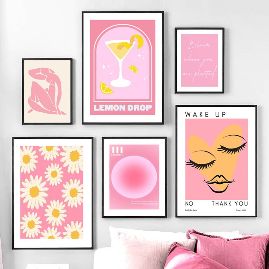 Pastel Roze Kunst Canvas Posters