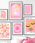 Pastel Roze Kunst Canvas Posters