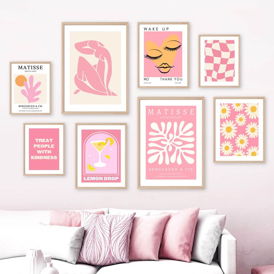 Pastel Roze Kunst Canvas Posters