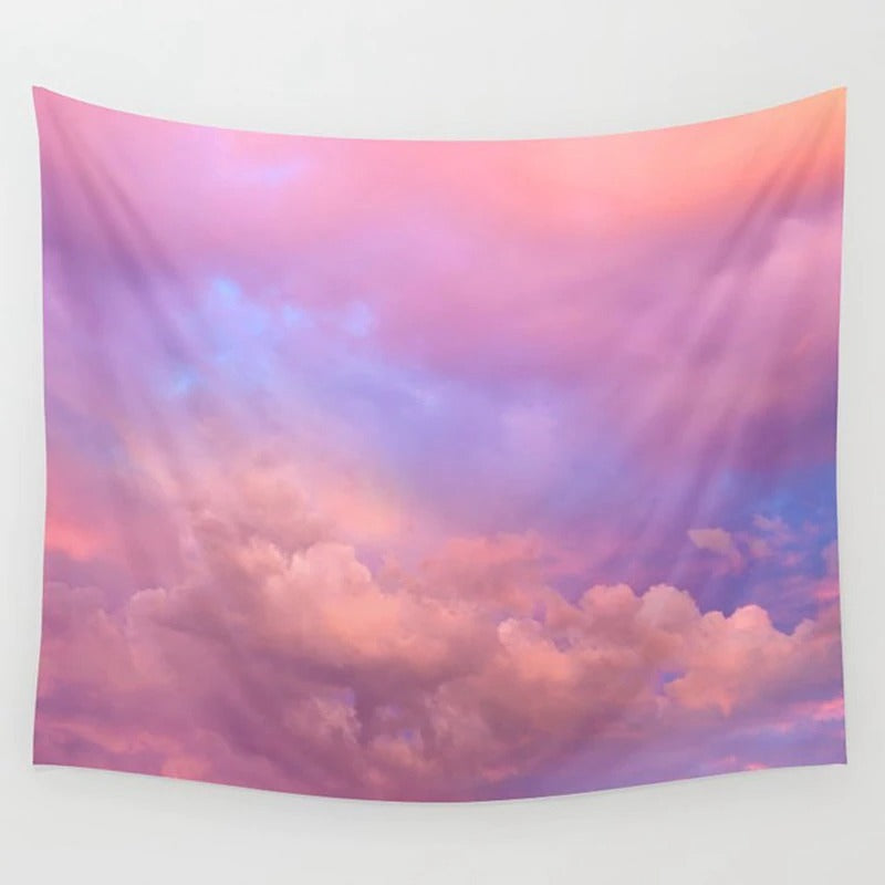 Pastelkleurig Wolken Wandtapijt