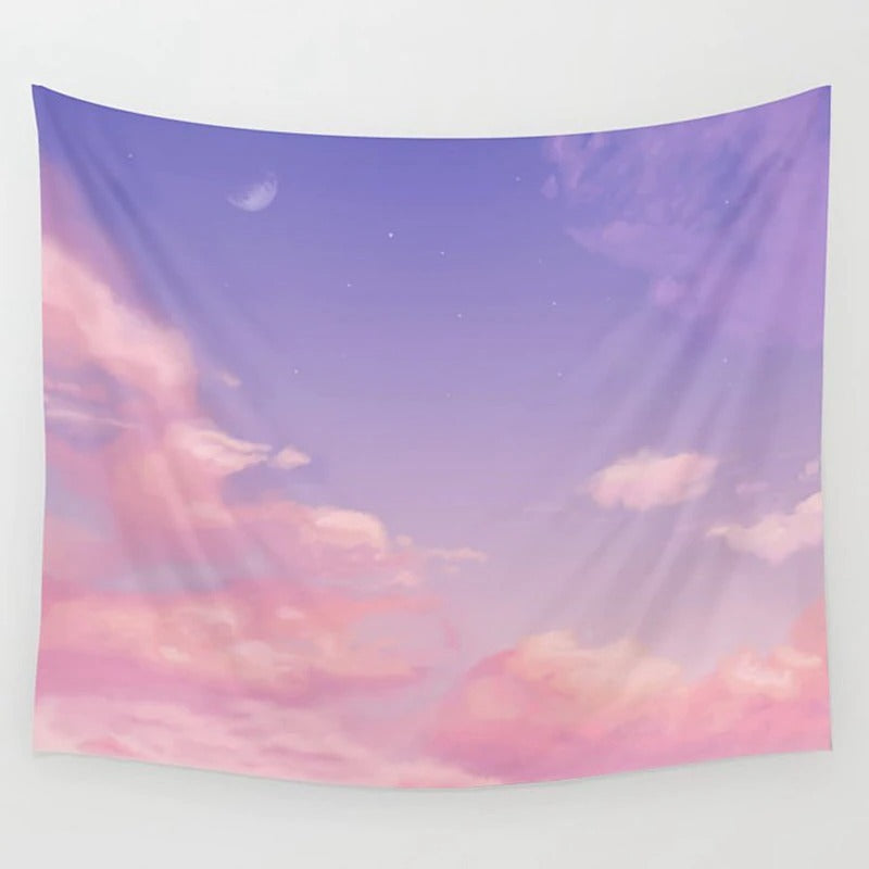 Pastelkleurig Wolken Wandtapijt