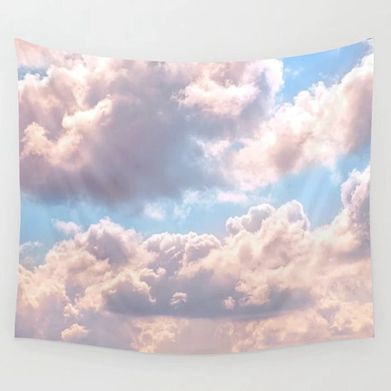 Pastelkleurig Wolken Wandtapijt