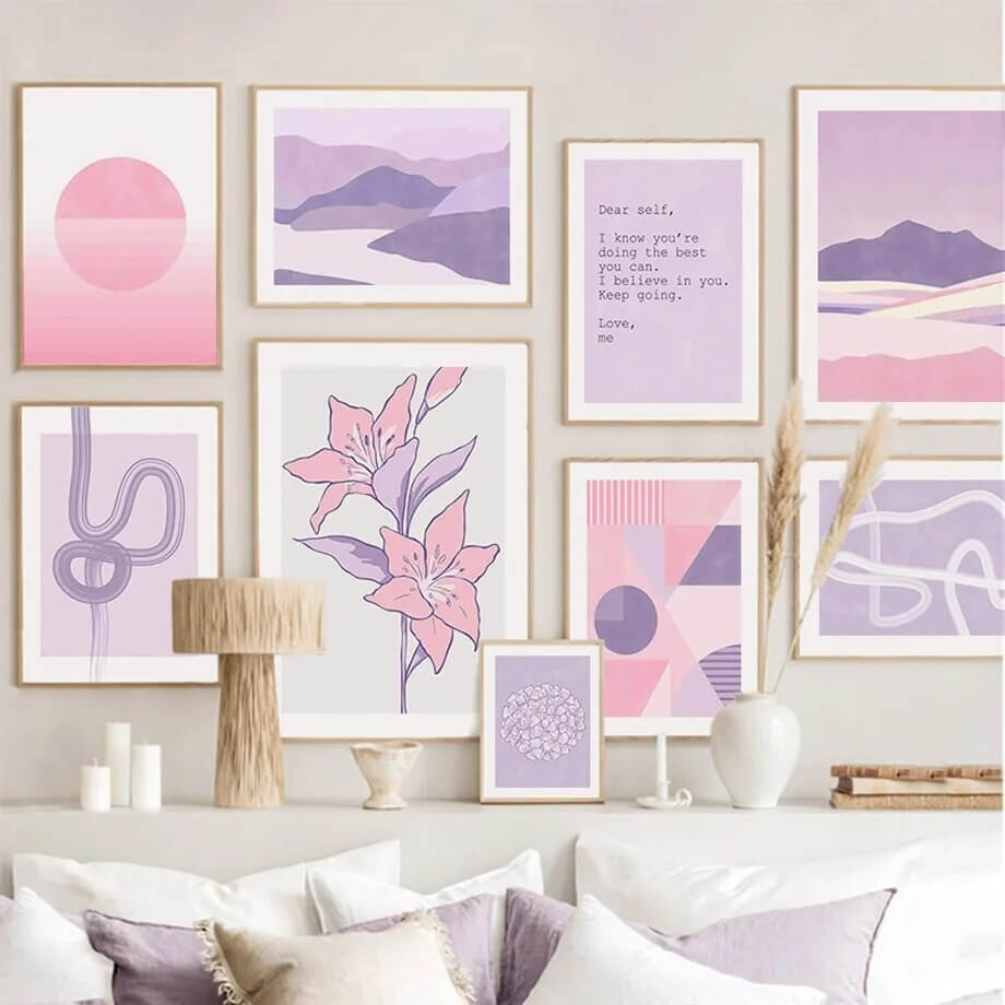 Paarse Minimalistische Canvas Posters