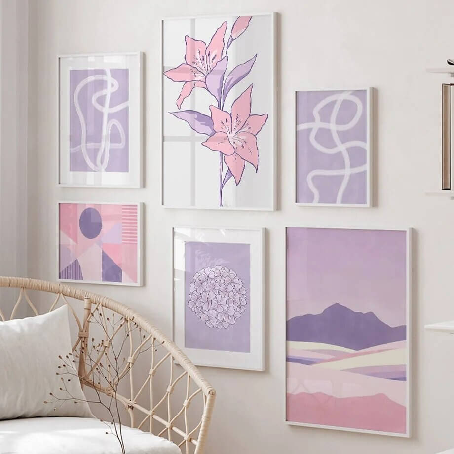 Paarse Minimalistische Canvas Posters
