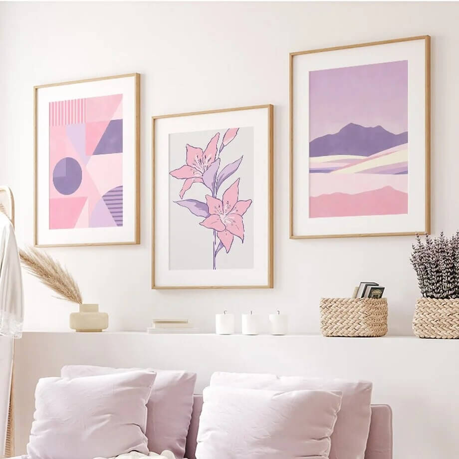 Paarse Minimalistische Canvas Posters