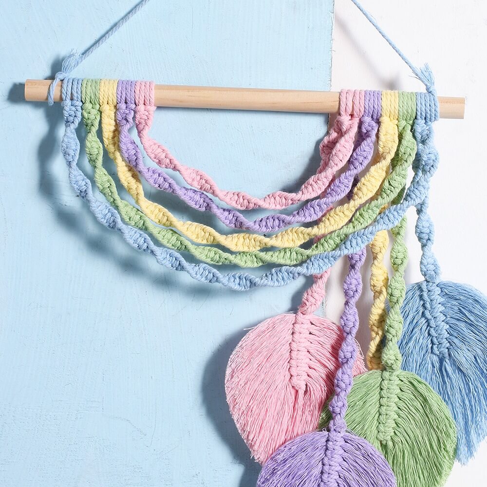Pastelkleurige Regenboog Macramé
