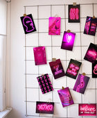Roze Neon Wandcollage Kaarten