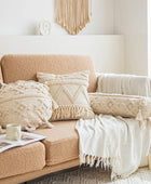 Beige Boho Kussenhoes