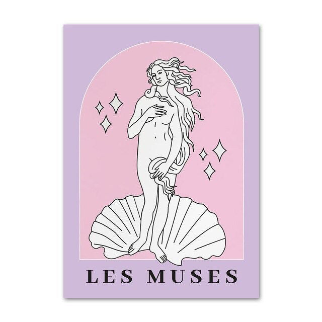 Pastel Paarse Kunst Canvas Posters