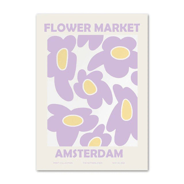 Pastel Paarse Kunst Canvas Posters