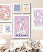 Pastel Paarse Kunst Canvas Posters