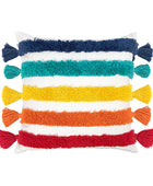 Kussenhoes met Regenboog Kwastjes