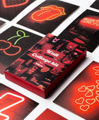 Rode Neon Wandcollage Kaarten