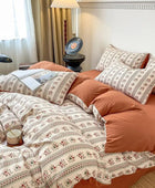 Retro Bruine Bloemenprint Beddengoedset