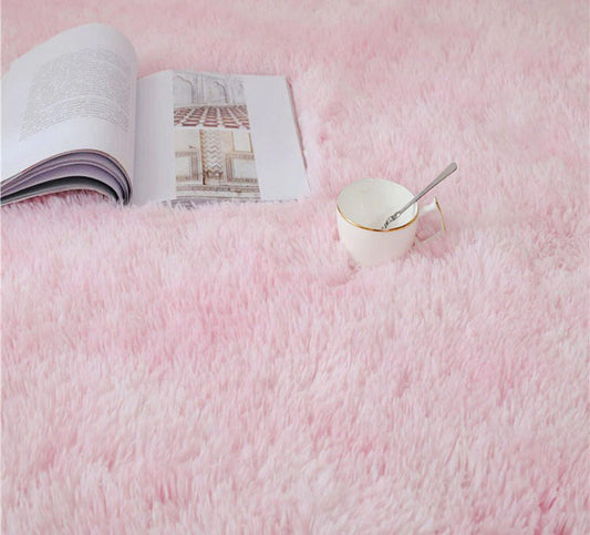 Fluffy Roze Accent Tapijt
