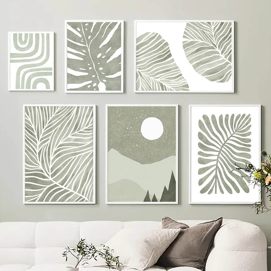 Sage Green Aesthetic Ornamenten Canvas Posters