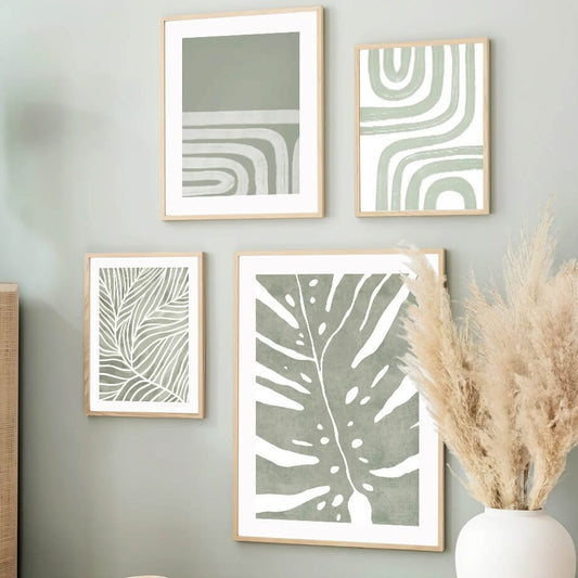 Sage Green Aesthetic Ornamenten Canvas Posters