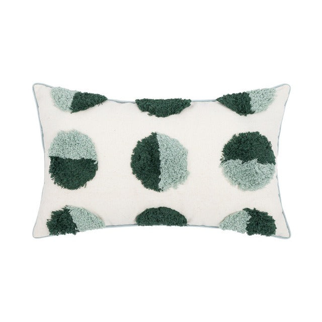 Sage Green Getufte Cirkels Kussenhoes