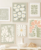 Sage Green Bloemen Canvas Posters