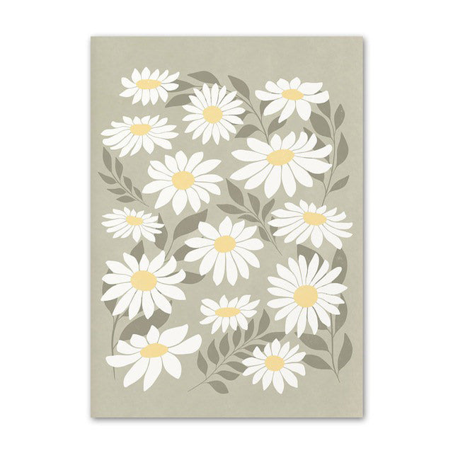 Sage Green Bloemen Canvas Posters