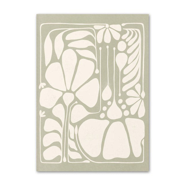 Sage Green Bloemen Canvas Posters