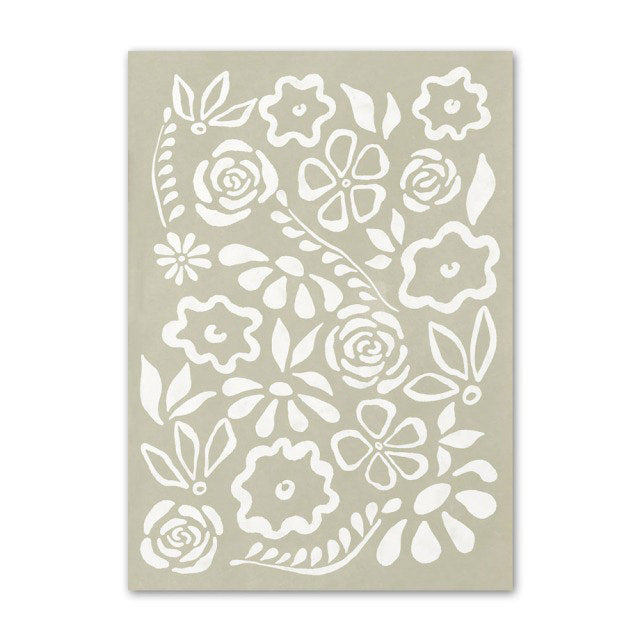 Sage Green Bloemen Canvas Posters