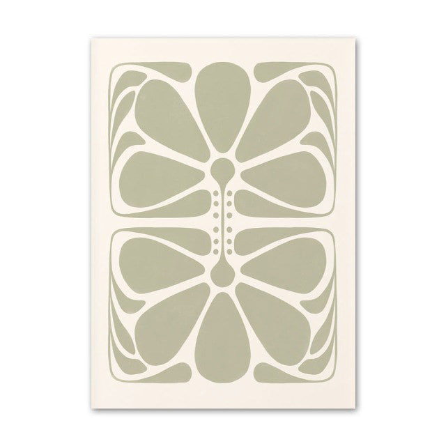 Sage Green Bloemen Canvas Posters
