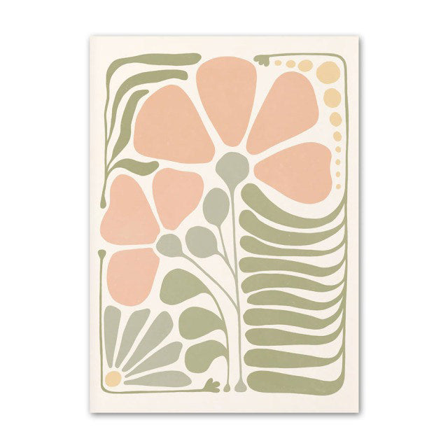 Sage Green Bloemen Canvas Posters