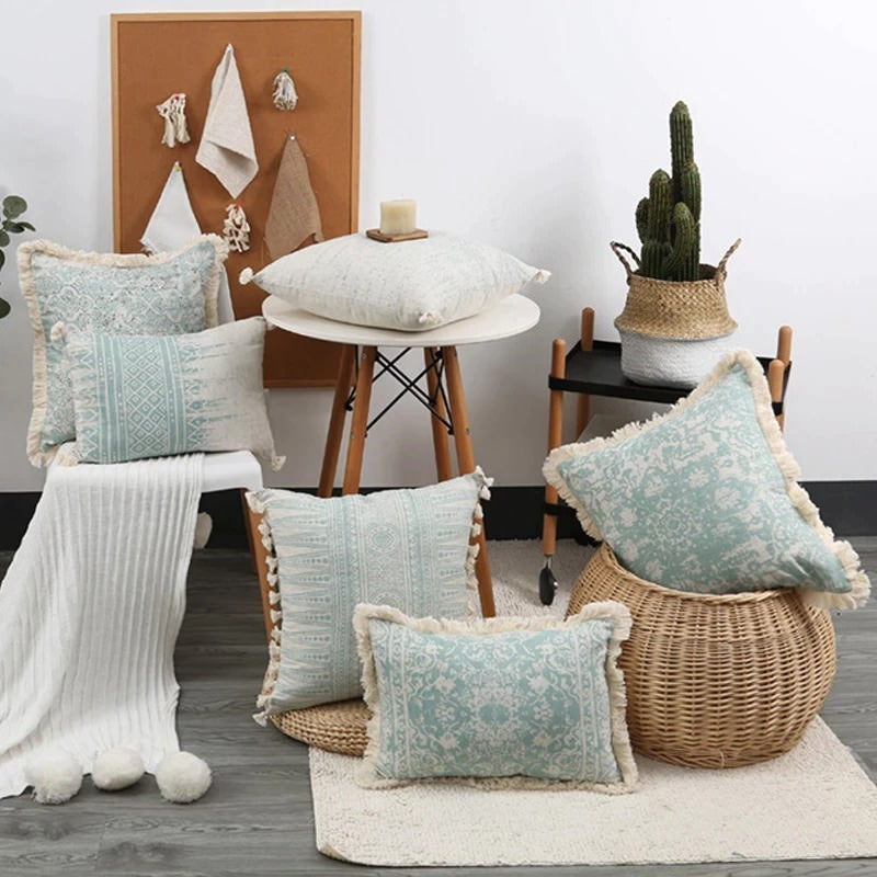 Shabby Chic Groene Kussenhoes