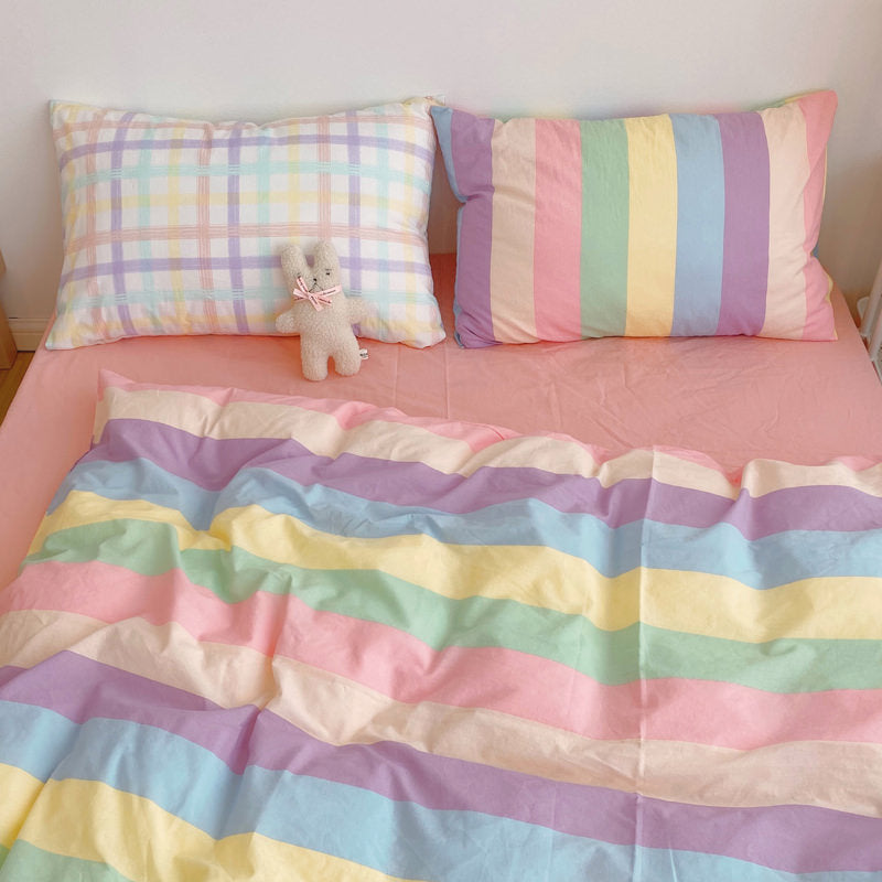 Pastel Regenboog Beddengoedset