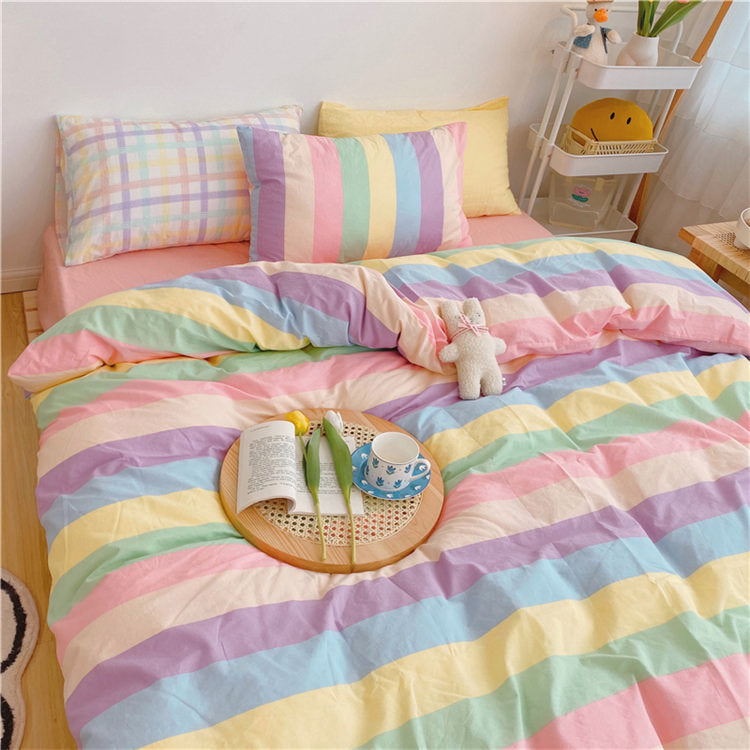 Pastel Regenboog Beddengoedset