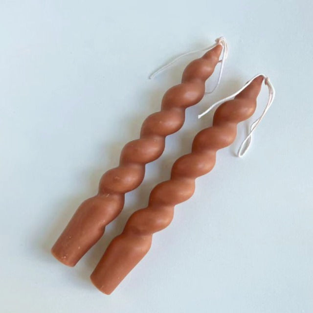 Spiraalvormige Pastel Geurkaarsen (2 Stuks)
