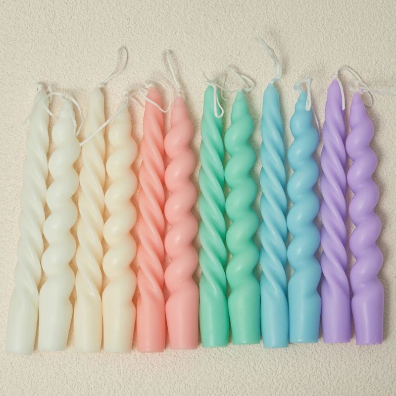Spiraalvormige Pastel Geurkaarsen (2 Stuks)