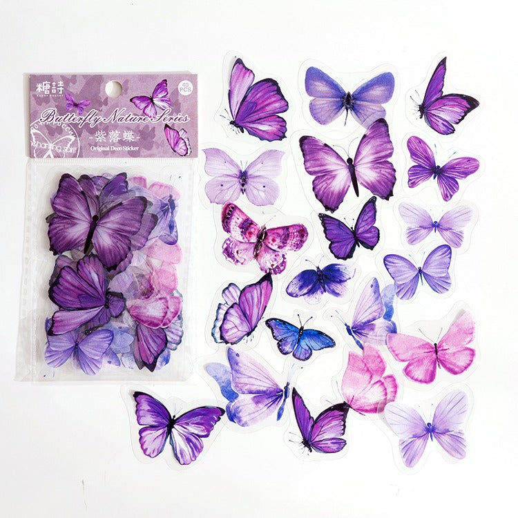 Vintage Vlinder Sticker Set